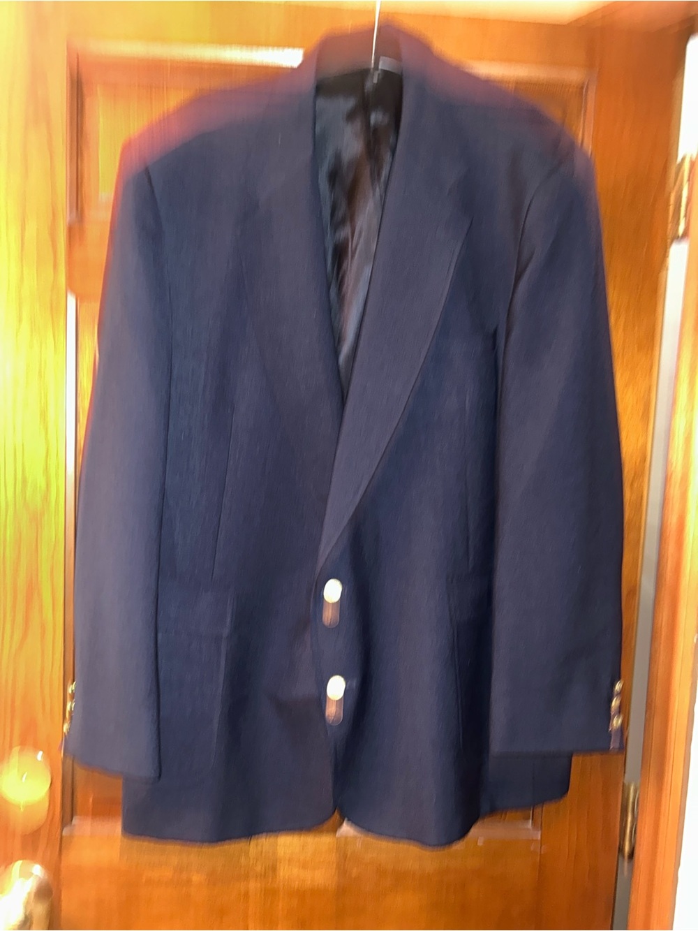 Vintage Hastings & Smith wool(?) single breasted Navy blazer/sportcoat size 50L